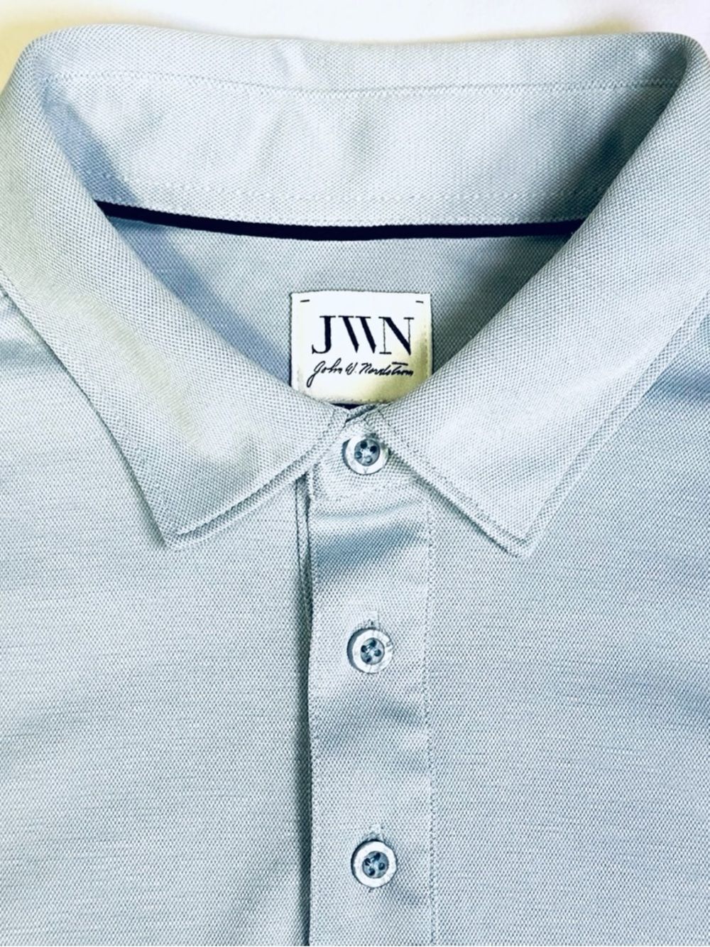 JWN Men's Medium Light Blue Polo Shirt Pima Cotton Blend Casual Soft Golf Pickle